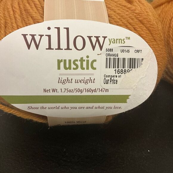 Brand New Lot of 4 Willow Yarns Rustic Lightweight Arts Crafts Turmeric Orange - Picture 5 of 5